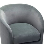 Fauteuil pivotant Amarante en velours confortable pour chambre à coucher avec base en métal | Karat Home-TEAL