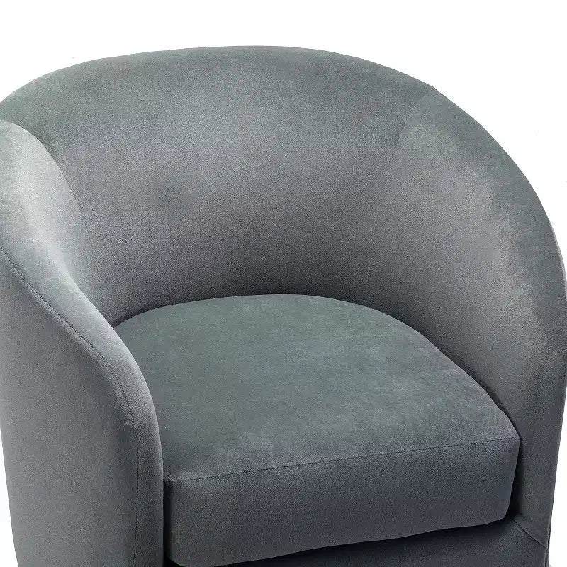 Fauteuil pivotant Amarante en velours confortable pour chambre à coucher avec base en métal | Karat Home-TEAL