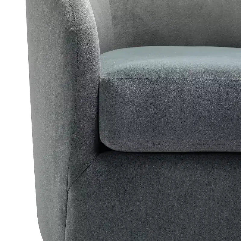 Fauteuil pivotant Amarante en velours confortable pour chambre à coucher avec base en métal | Karat Home-TEAL