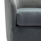 Fauteuil pivotant Amarante en velours confortable pour chambre à coucher avec base en métal | Karat Home-TEAL