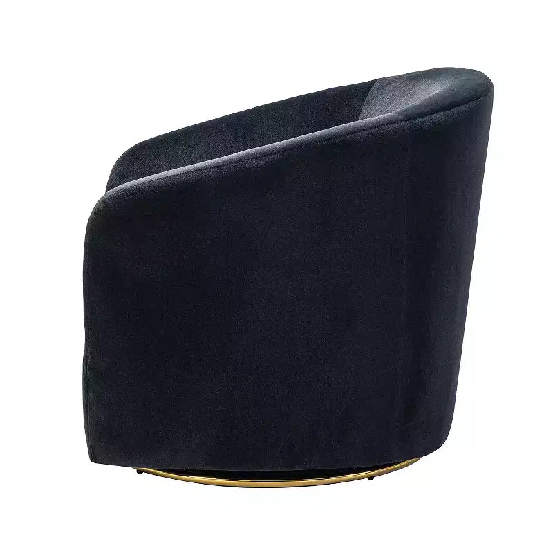 Fauteuil pivotant Amarante en velours confortable pour chambre à coucher avec base en métal | Karat Home-TEAL