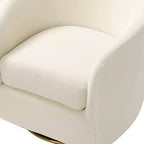 Fauteuil pivotant Amarante en velours confortable pour chambre à coucher avec base en métal | Karat Home-TEAL