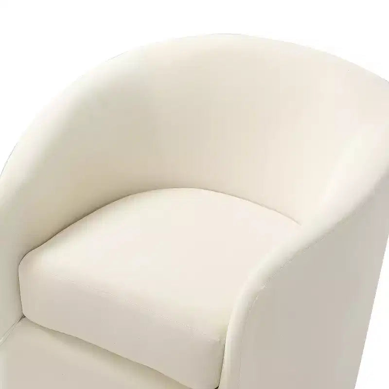 Fauteuil pivotant Amarante en velours confortable pour chambre à coucher avec base en métal | Karat Home-TEAL