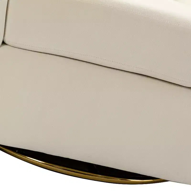 Fauteuil pivotant Amarante en velours confortable pour chambre à coucher avec base en métal | Karat Home-TEAL