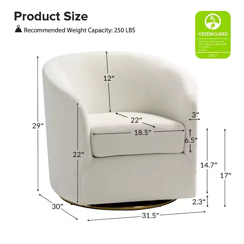Fauteuil pivotant Amarante en velours confortable pour chambre à coucher avec base en métal | Karat Home-TEAL