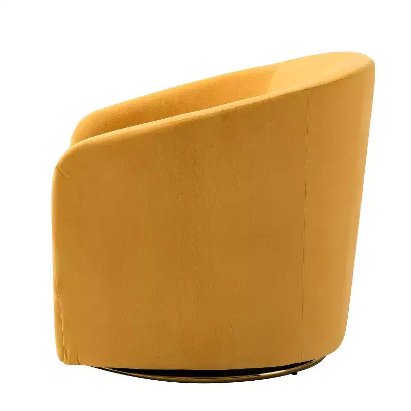 Fauteuil pivotant Amarante en velours confortable pour chambre à coucher avec base en métal | Karat Home-TEAL