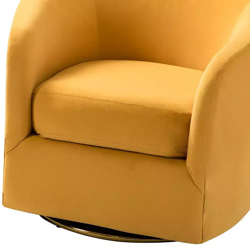 Fauteuil pivotant Amarante en velours confortable pour chambre à coucher avec base en métal | Karat Home-TEAL