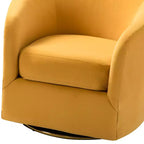 Fauteuil pivotant Amarante en velours confortable pour chambre à coucher avec base en métal | Karat Home-TEAL