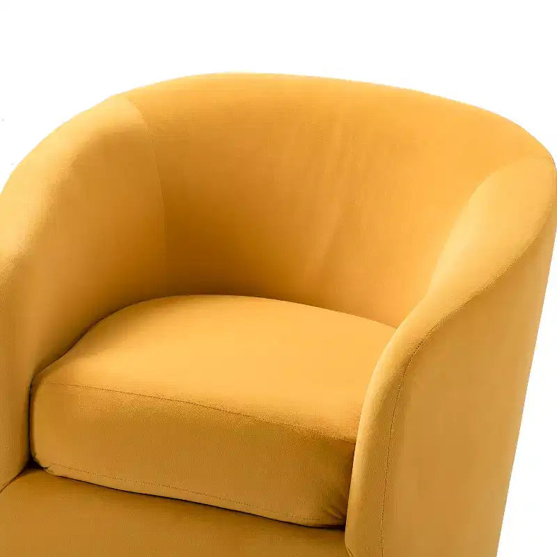 Fauteuil pivotant Amarante en velours confortable pour chambre à coucher avec base en métal | Karat Home-TEAL
