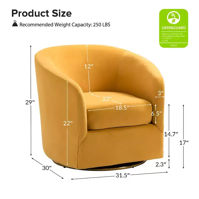 Fauteuil pivotant Amarante en velours confortable pour chambre à coucher avec base en métal | Karat Home-TEAL