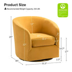 Fauteuil pivotant Amarante en velours confortable pour chambre à coucher avec base en métal | Karat Home-TEAL