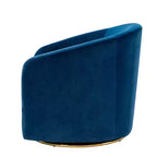 Fauteuil pivotant Amarante en velours confortable pour chambre à coucher avec base en métal | Karat Home-TEAL