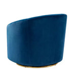 Fauteuil pivotant Amarante en velours confortable pour chambre à coucher avec base en métal | Karat Home-TEAL