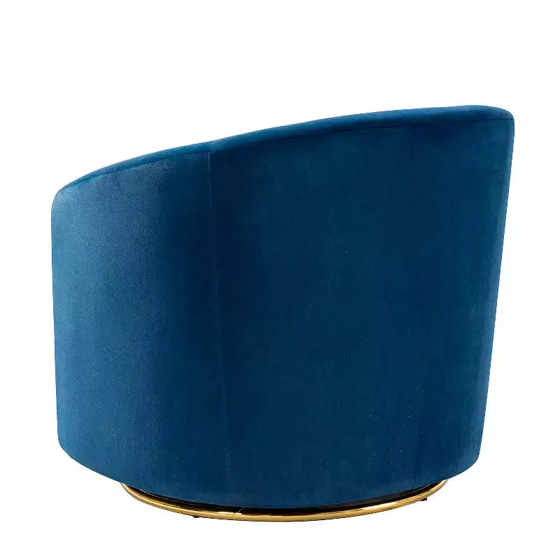 Fauteuil pivotant Amarante en velours confortable pour chambre à coucher avec base en métal | Karat Home-TEAL