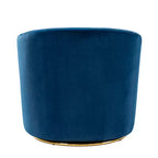 Fauteuil pivotant Amarante en velours confortable pour chambre à coucher avec base en métal | Karat Home-TEAL