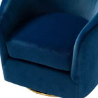 Fauteuil pivotant Amarante en velours confortable pour chambre à coucher avec base en métal | Karat Home-TEAL