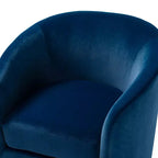 Fauteuil pivotant Amarante en velours confortable pour chambre à coucher avec base en métal | Karat Home-TEAL