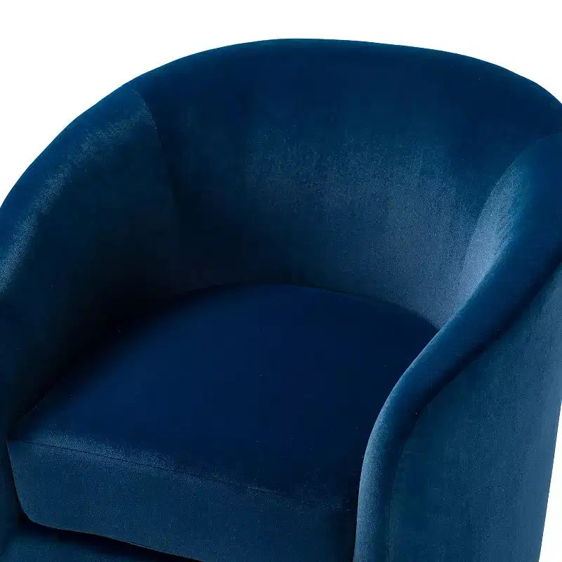 Fauteuil pivotant Amarante en velours confortable pour chambre à coucher avec base en métal | Karat Home-TEAL