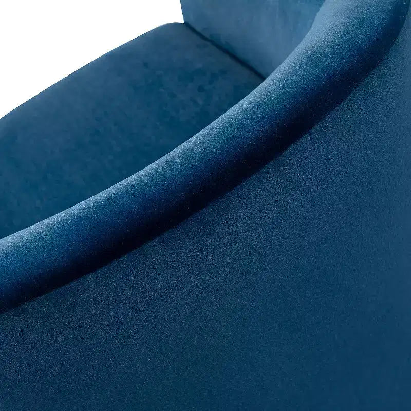 Fauteuil pivotant Amarante en velours confortable pour chambre à coucher avec base en métal | Karat Home-TEAL
