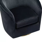 Fauteuil pivotant Amarante en velours confortable pour chambre à coucher avec base en métal | Karat Home-TEAL