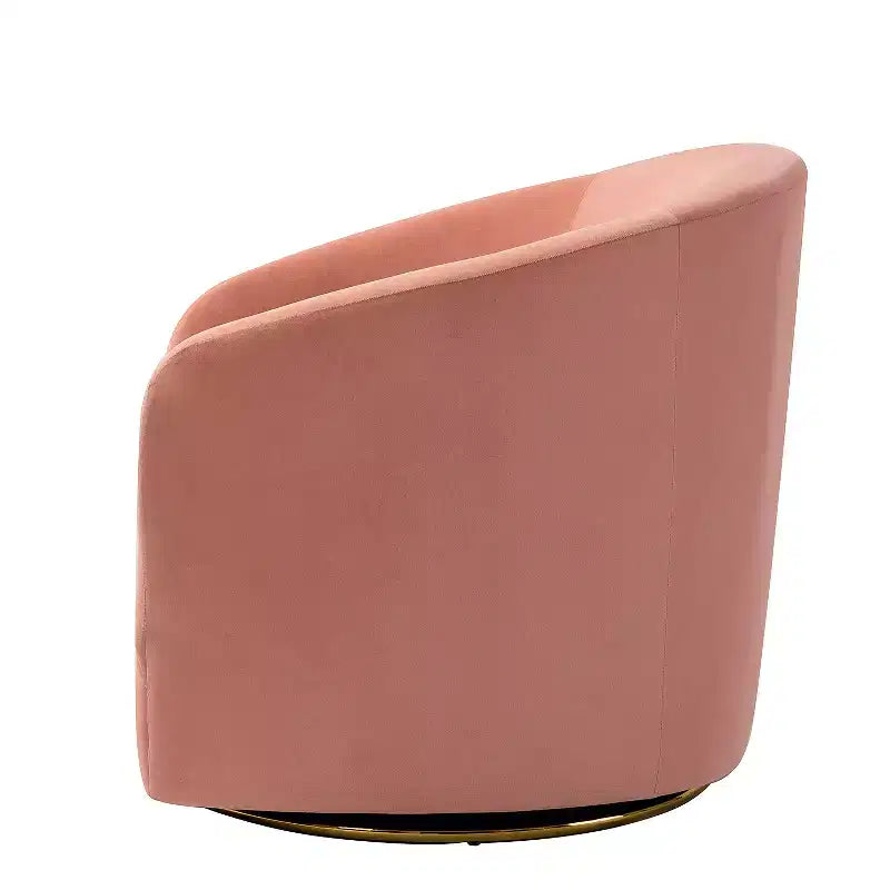 Fauteuil pivotant Amarante en velours confortable pour chambre à coucher avec base en métal | Karat Home-TEAL