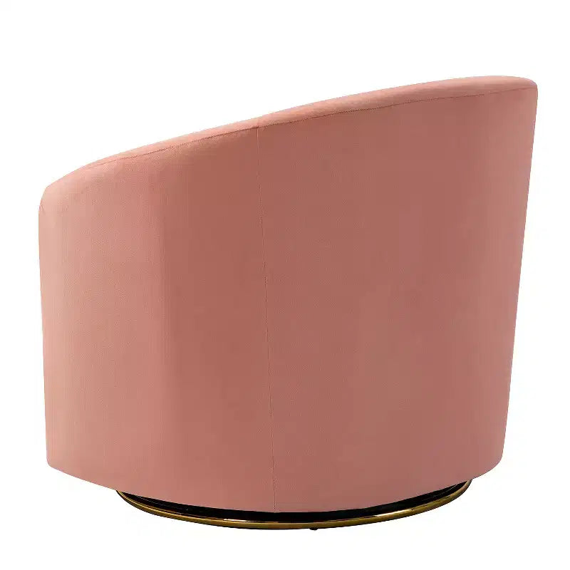 Fauteuil pivotant Amarante en velours confortable pour chambre à coucher avec base en métal | Karat Home-TEAL