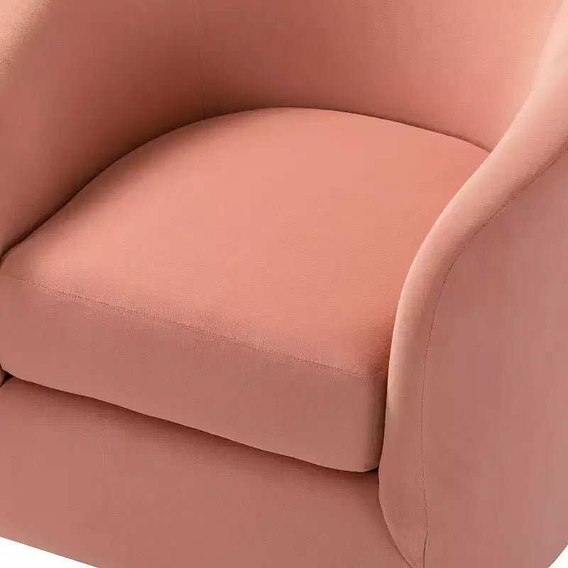 Fauteuil pivotant Amarante en velours confortable pour chambre à coucher avec base en métal | Karat Home-TEAL