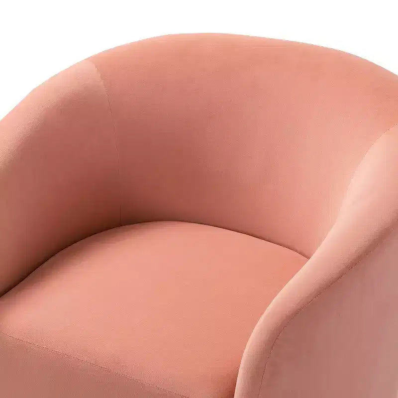Fauteuil pivotant Amarante en velours confortable pour chambre à coucher avec base en métal | Karat Home-TEAL
