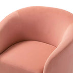 Fauteuil pivotant Amarante en velours confortable pour chambre à coucher avec base en métal | Karat Home-TEAL