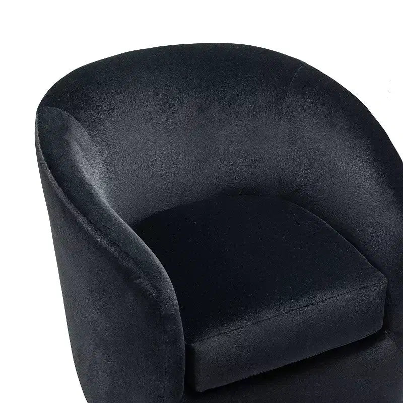 Fauteuil pivotant Amarante en velours confortable pour chambre à coucher avec base en métal | Karat Home-TEAL