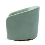 Fauteuil pivotant Amarante en velours confortable pour chambre à coucher avec base en métal | Karat Home-TEAL