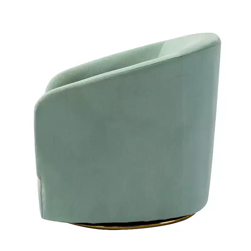 Fauteuil pivotant Amarante en velours confortable pour chambre à coucher avec base en métal | Karat Home-TEAL