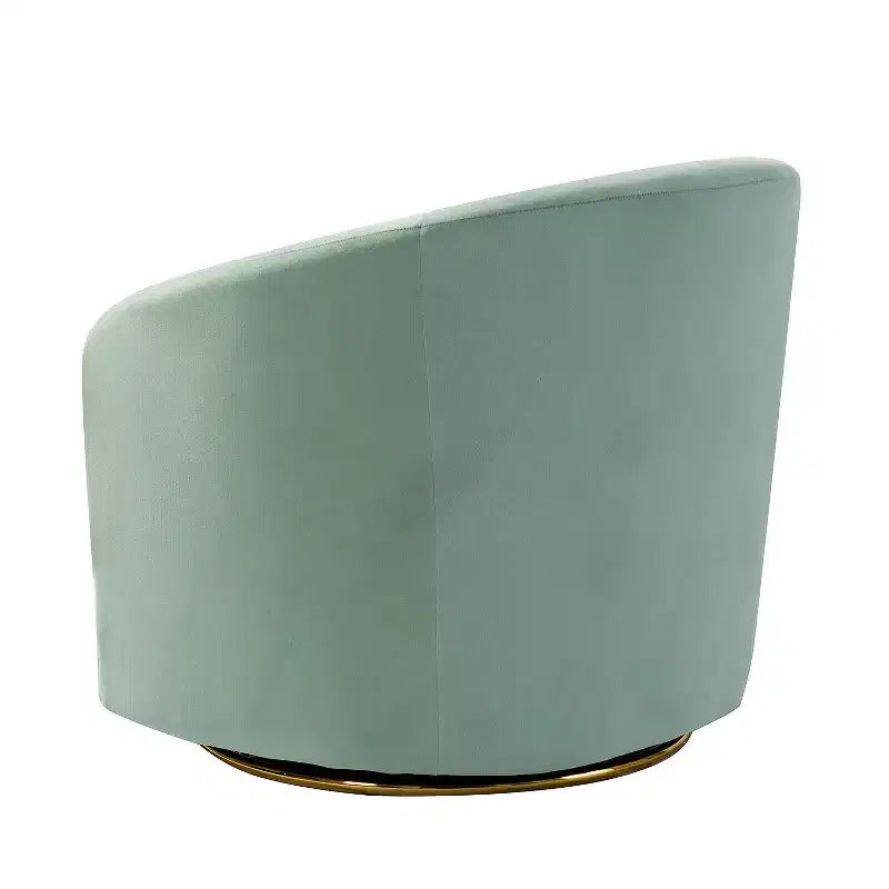 Fauteuil pivotant Amarante en velours confortable pour chambre à coucher avec base en métal | Karat Home-TEAL