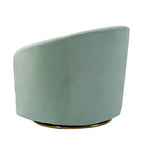 Fauteuil pivotant Amarante en velours confortable pour chambre à coucher avec base en métal | Karat Home-TEAL
