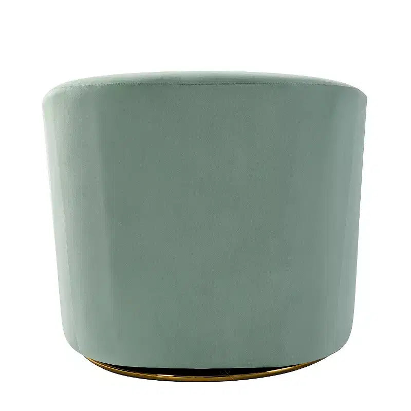 Fauteuil pivotant Amarante en velours confortable pour chambre à coucher avec base en métal | Karat Home-TEAL