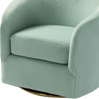 Fauteuil pivotant Amarante en velours confortable pour chambre à coucher avec base en métal | Karat Home-TEAL