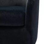 Fauteuil pivotant Amarante en velours confortable pour chambre à coucher avec base en métal | Karat Home-TEAL
