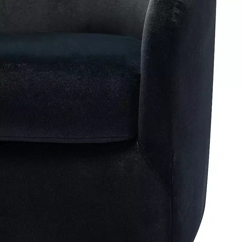 Fauteuil pivotant Amarante en velours confortable pour chambre à coucher avec base en métal | Karat Home-TEAL