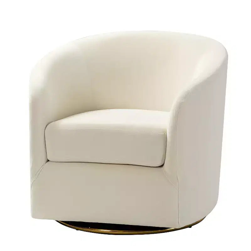 Fauteuil pivotant Amarante en velours confortable pour chambre à coucher avec base en métal | Karat Home-TEAL