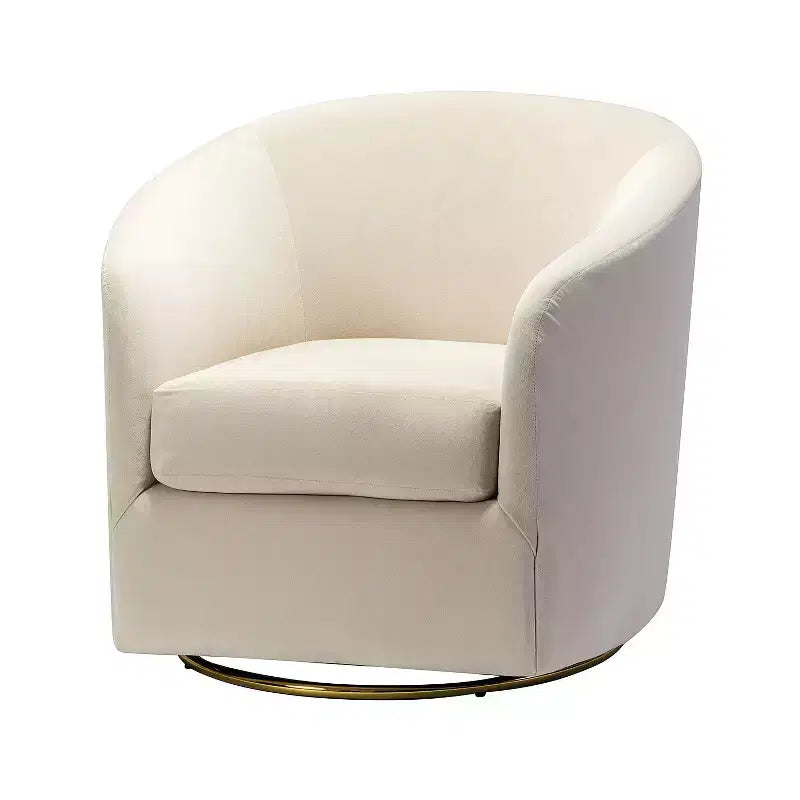 Fauteuil pivotant Amarante en velours confortable pour chambre à coucher avec base en métal | Karat Home-TEAL