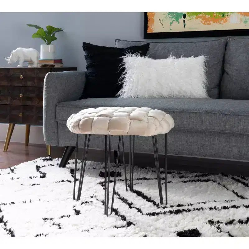 Mylie Pouf Rond - Linon