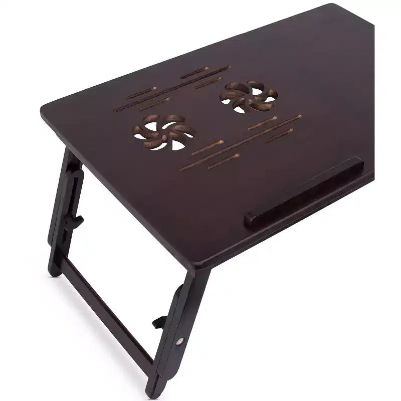 Table de lit polyvalente pour ordinateur portable Sofia + Sam avec pieds réglables - Noyer