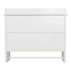 Étagère murale flottante contemporaine Redmon pour montage mural et au plafond en bois peint avec porte-serviettes, assemblage facile et étagère centrale réglable, blanc