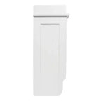 Étagère murale flottante contemporaine Redmon pour montage mural et au plafond en bois peint avec porte-serviettes, assemblage facile et étagère centrale réglable, blanc