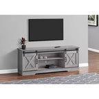 Meuble TV Effet Bois pour TV jusqu'à 60 po avec Portes Coulissantes Style Grange - EveryRoom
