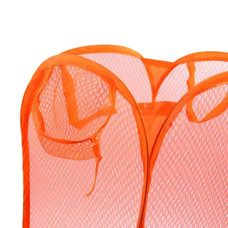 Lot de 2 sacs de rangement pliables en filet pour vêtements sales, panier à linge, organiseur orange, marque Unique Bargains