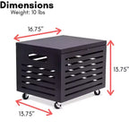Boîte de rangement de dossiers roulante BirdRock Home en bambou avec couvercle - Café Noir