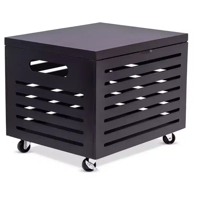 Boîte de rangement de dossiers roulante BirdRock Home en bambou avec couvercle - Café Noir
