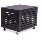 Boîte de rangement de dossiers roulante BirdRock Home en bambou avec couvercle - Café Noir