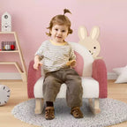 Costway Fauteuil à bascule pour enfants Fauteuil pour enfants en velours rembourré avec pieds en bois massif Bleu/Rouge
